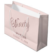 Rose Gold Namensskript 90. Geburtstag Große Geschenktüte