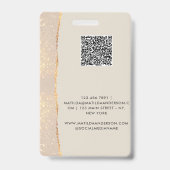 Rose Gold Naturrosa Modernes, mädchenhaftes Abzeic Ausweis (Back)