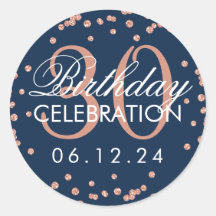 Rose Gold Navy Blue 30. Geburtstag Glitzer Confett