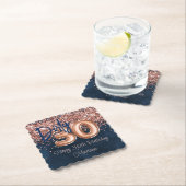 Rose Gold Navy Blue 30. Geburtstag Party Untersetzer (Vor Ort)