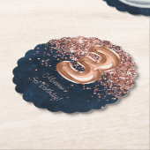 Rose Gold Navy Blue 3. Geburtstag Party Untersetzer (angewinkelt)