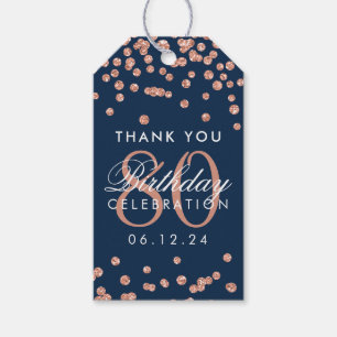 Rose Gold Navy Blue 80 Geburtstag Vielen Dank Glit Geschenkanhänger
