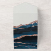 Rose Gold Navy Blue Alcohol Tinte Hochzeit All In One Einladung (Außenbereich)