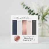 Rose Gold Navy Blue & Blush Color Palette Card Einladung (Stehend Vorderseite)