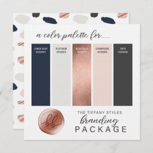 Rose Gold Navy Blue & Blush Color Palette Card Einladung
