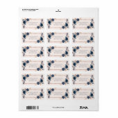 Rose Gold Navy Blue Dusty Pink Floral Address Adressaufkleber (Vorne)