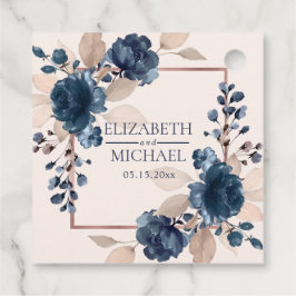 Rose Gold Navy Blue Dusty Pink Floral Wedding Geschenkanhänger