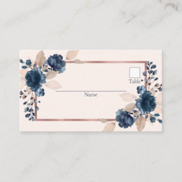 Rose Gold Navy Blue Dusty Pink Floral Wedding Platzkarte