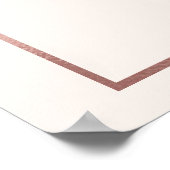 Rose Gold Navy Blue Dusty Pink Floral Willkommen Poster (Ecke)