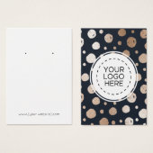 Rose Gold Navy Blue Earring Display Card (Vorne & Hinten)