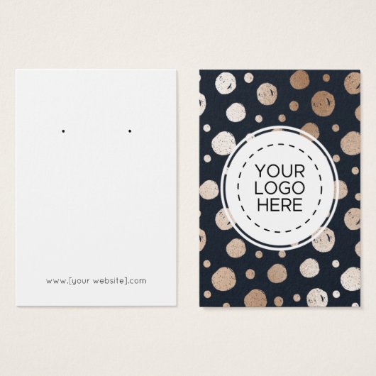 Rose Gold Navy Blue Earring Display Card (Vorne & Hinten)