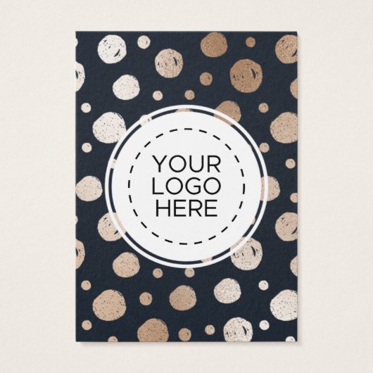 Rose Gold Navy Blue Earring Display Card (Rückseite)