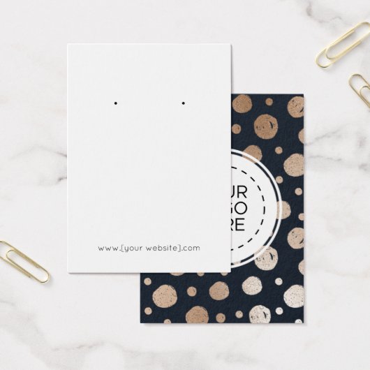 Rose Gold Navy Blue Earring Display Card (Büro)