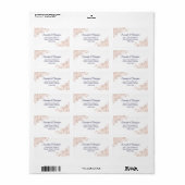 Rose Gold & Navy Blue Elegant Hochzeitsadresse Adressaufkleber (Vorne)