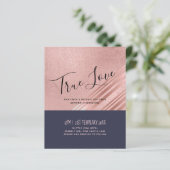 Rose Gold Navy Blue Glitzer Foil Look WEDING (Stehend Vorderseite)