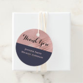 Rose Gold Navy Blue Glitzer Foil Look WEDING Geschenkanhänger (Beispiel)