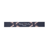 Rose Gold Navy Blue Mauve Geometric Bly Band (Flach)