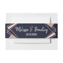 Rose Gold Navy Blue Mauve Geometric Bly Band