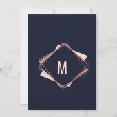 Rose Gold Navy Blue Mauve Geometric Sweet 16 Einladung (Rückseite)