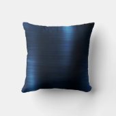 Rose Gold & Navy Blue Metallic Foil Mit Monogramm Kissen (Rückseite)