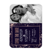 Rose Gold Navy Blue Paint Spritzer speichern Daten Magnet (Vertikal)