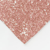 Rose Gold Navy Blue Sparkle Glitzer Monogram Name Fleecedecke (Ecke)