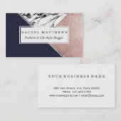 Rose Gold Navy Blue Triangle Geometric Visitenkarte (Vorne/Hinten)