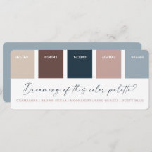 Rose Gold & Navy Blue Wedding Color Card
