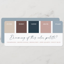 Rose Gold & Navy Blue Wedding Color Card Einladung