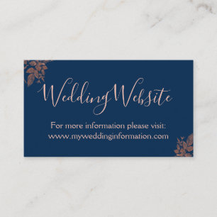 Rose Gold - Navy Blue Wedding Website Card Beilage Begleitkarte