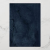 Rose Gold Navy Blush Peach Floral Wedding Folieneinladung (Rückseite)