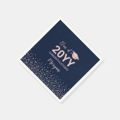 Rose Gold Navy Confetti Graduation Party Serviette (Ecke)