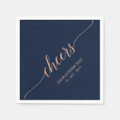 Rose Gold & Navy Elegant Stilvolle Letterjubeln Serviette (Vorderseite)