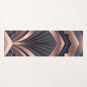 Rose Gold Navy Geometric Fan Neo Deco Art Yogamatte (Vorderseite (Horizontal))