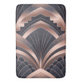 Rose Gold Navy Geometric Neo Art Deco  Badematte (Vorderseite Vertikal)