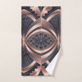 Rose Gold Navy Geometric Neo Art Deco Badhandtuch Set (Handtuch)
