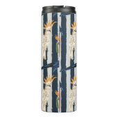 Rose Gold & Navy Geometric Tropical Birds Monogram Thermosbecher (Rückseite)