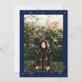 Rose Gold & Navy Moderne schicke Erwachsene Geburt Einladung (Rückseite)