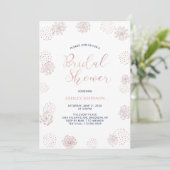 Rose Gold & Navy Modernes Muster Brautparty Einladung (Stehend Vorderseite)