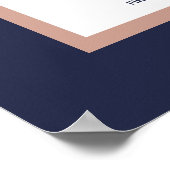 Rose Gold Navy Palm Tropical Wedding Chart Poster (Ecke)