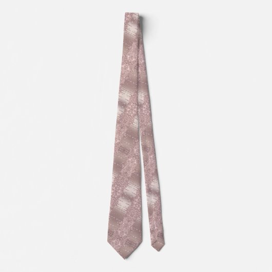 Rose Gold Neck Tie Blush Glitzer Sparkone Tropfen Krawatte (Vorderseite)