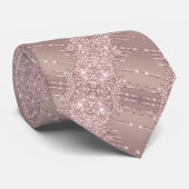 Rose Gold Neck Tie Blush Glitzer Sparkone Tropfen Krawatte (Gerollt)