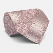 Rose Gold Neck Tie Moderne Glitzer Tropfen Design Krawatte (Gerollt)