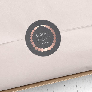 Rose Gold Necklace   Design-Logo für Schmuck Runder Aufkleber