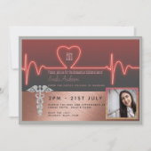 Rose Gold Nurse Abschluss Einladung - FOTO RN (Vorderseite)