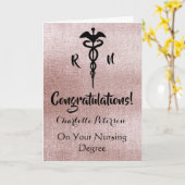 Rose Gold Nurse Abschluss Gratulationskarte Karte (Gelbe Blume)