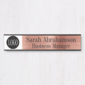 Rose Gold Office Door Signierung Long 10" Namenspl Türschild (Vorderseite )