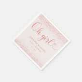 Rose Gold Oh Girl Confetti Minimal Script Serviette (Ecke)