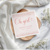 Rose Gold Oh Girl Confetti Minimal Script Serviette