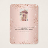 Rose Gold Ohrring Foto Glitzer-Grafikkarte (Rückseite)